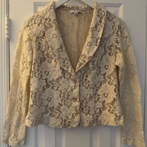 CAbi Cream Lace Blazer - Size 6
